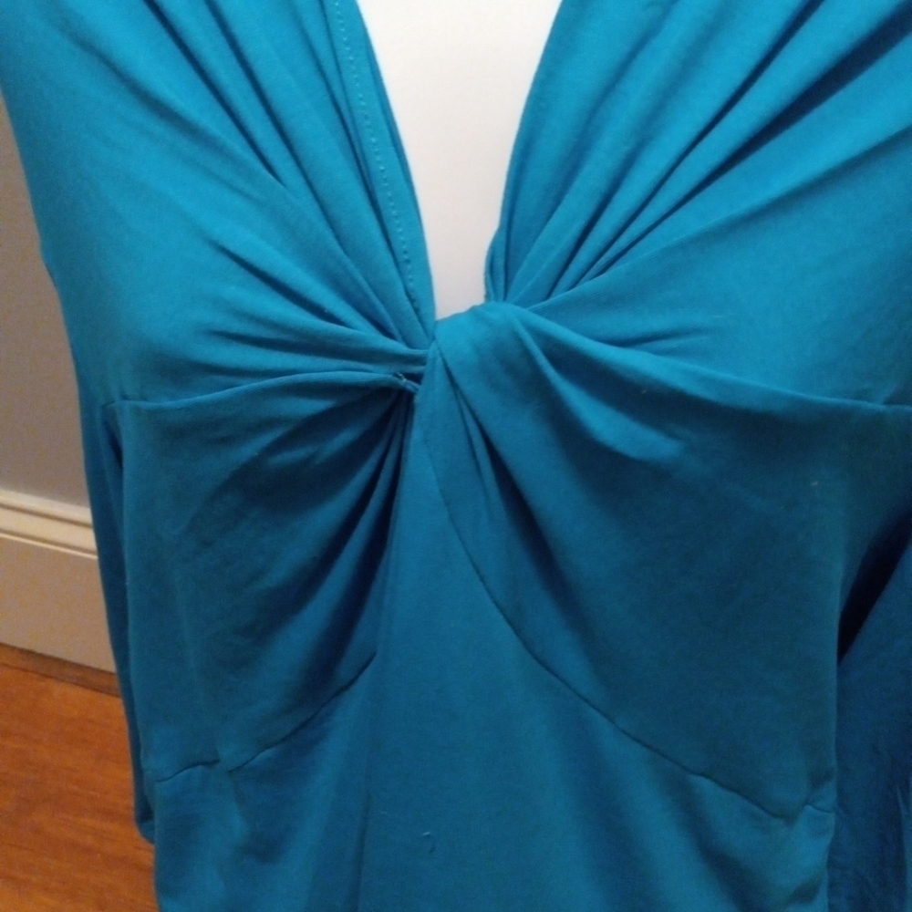 IMAN  Twisted Knot Front Tunic Plus Size 3X Teal, NWT - Picture 4 of 6